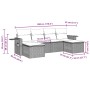 Set de sofás de jardín 6 pzas y cojines ratán sintético gris