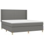 Cama box spring con colchón tela gris oscuro 180x200 cm de vidaXL, Camas y somieres - Ref: Foro24-3131850, Precio: 632,58 €, ...