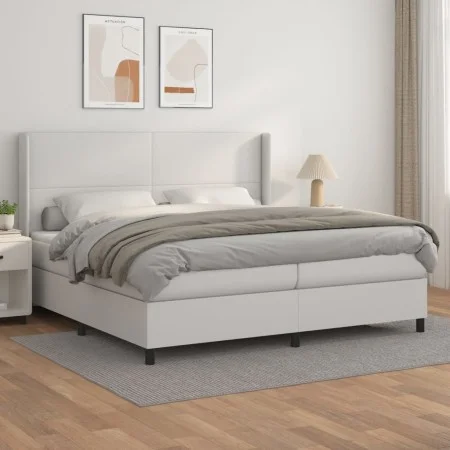 Boxspringbett mit weißer Kunstledermatratze 200x200 cm von vidaXL, Betten und Lattenroste - Ref: Foro24-3132400, Preis: 752,8...