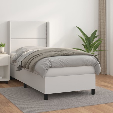 Boxspringbett mit weißer Kunstledermatratze 100x200 cm von vidaXL, Betten und Lattenroste - Ref: Foro24-3132424, Preis: 359,4...