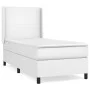 Box spring bed with white synthetic leather mattress 90x190 cm by vidaXL, Beds and slatted bases - Ref: Foro24-3132358, Price...