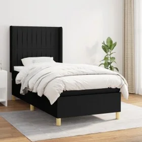 Box spring bed with black fabric mattress 90x190 cm by vidaXL, Beds and slatted bases - Ref: Foro24-3132115, Price: 304,27 €,...