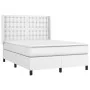 Box spring bed with white synthetic leather mattress 140x200cm by vidaXL, Beds and slatted bases - Ref: Foro24-3132502, Price...