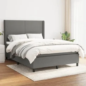 Box spring bed with dark gray fabric mattress 140x190 cm by vidaXL, Beds and slatted bases - Ref: Foro24-3131266, Price: 547,...