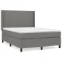 Box spring bed with dark gray fabric mattress 140x190 cm by vidaXL, Beds and slatted bases - Ref: Foro24-3131266, Price: 547,...