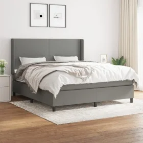 Box spring bed with dark gray fabric mattress 160x200 cm by vidaXL, Beds and slatted bases - Ref: Foro24-3131282, Price: 572,...