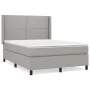 Box spring bed with light gray fabric mattress 140x190 cm by vidaXL, Beds and slatted bases - Ref: Foro24-3131345, Price: 488...