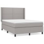 Cama box spring con colchón tela gris claro 140x190 cm de vidaXL, Camas y somieres - Ref: Foro24-3131345, Precio: 497,46 €, D...