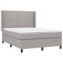 Cama box spring con colchón tela gris claro 140x190 cm de vidaXL, Camas y somieres - Ref: Foro24-3131345, Precio: 497,46 €, D...