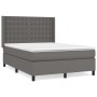 Cama box spring con colchón cuero sintético gris 140x190 cm de vidaXL, Camas y somieres - Ref: Foro24-3132499, Precio: 536,13...