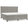 Box spring bed with light gray velvet mattress 200x200 cm by vidaXL, Beds and slatted bases - Ref: Foro24-3132879, Price: 710...