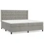 Cama box spring con colchón terciopelo gris claro 200x200 cm de vidaXL, Camas y somieres - Ref: Foro24-3132879, Precio: 712,0...