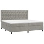 Box spring bed with light gray velvet mattress 200x200 cm by vidaXL, Beds and slatted bases - Ref: Foro24-3132879, Price: 710...