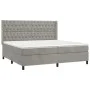 Cama box spring con colchón terciopelo gris claro 200x200 cm de vidaXL, Camas y somieres - Ref: Foro24-3132879, Precio: 712,0...