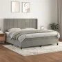 Cama box spring con colchón terciopelo gris claro 200x200 cm de vidaXL, Camas y somieres - Ref: Foro24-3132699, Precio: 610,8...