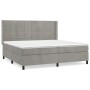 Cama box spring con colchón terciopelo gris claro 200x200 cm de vidaXL, Camas y somieres - Ref: Foro24-3132699, Precio: 609,6...