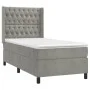 Box spring bed with light gray velvet mattress 100x200 cm by vidaXL, Beds and slatted bases - Ref: Foro24-3132843, Price: 341...