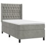 Cama box spring con colchón terciopelo gris claro 100x200 cm de vidaXL, Camas y somieres - Ref: Foro24-3132843, Precio: 345,0...