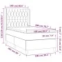 Box spring bed with light gray velvet mattress 100x200 cm by vidaXL, Beds and slatted bases - Ref: Foro24-3132843, Price: 341...