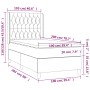Cama box spring con colchón terciopelo gris claro 100x200 cm de vidaXL, Camas y somieres - Ref: Foro24-3132843, Precio: 345,0...