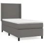 Box spring bed with gray synthetic leather mattress 90x190 cm by vidaXL, Beds and slatted bases - Ref: Foro24-3132355, Price:...