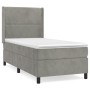 Box spring bed with light gray velvet mattress 100x200 cm by vidaXL, Beds and slatted bases - Ref: Foro24-3132603, Price: 316...