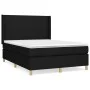 Box spring bed with black fabric mattress 140x190 cm by vidaXL, Beds and slatted bases - Ref: Foro24-3131827, Price: 488,03 €...