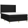 Box spring bed with black fabric mattress 140x190 cm by vidaXL, Beds and slatted bases - Ref: Foro24-3131827, Price: 488,03 €...