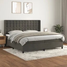 Box spring bed with dark gray velvet mattress 200x200 cm by vidaXL, Beds and slatted bases - Ref: Foro24-3132940, Price: 599,...
