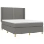 Box spring bed with dark gray fabric mattress 140x190 cm by vidaXL, Beds and slatted bases - Ref: Foro24-3131906, Price: 495,...
