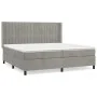 Box spring bed with light gray velvet mattress 200x200 cm by vidaXL, Beds and slatted bases - Ref: Foro24-3132819, Price: 632...