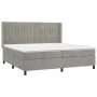 Box spring bed with light gray velvet mattress 200x200 cm by vidaXL, Beds and slatted bases - Ref: Foro24-3132819, Price: 632...