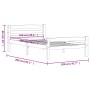Estructura de cama sin colchón madera maciza de pino 100x200 cm
