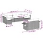 Set muebles jardín 9 pzas y cojines ratán sintético gris claro