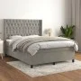 Box spring bed with light gray velvet mattress 140x200 cm by vidaXL, Beds and slatted bases - Ref: Foro24-3132861, Price: 510...