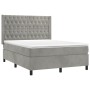 Box spring bed with light gray velvet mattress 140x200 cm by vidaXL, Beds and slatted bases - Ref: Foro24-3132861, Price: 515...