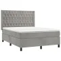 Box spring bed with light gray velvet mattress 140x200 cm by vidaXL, Beds and slatted bases - Ref: Foro24-3132861, Price: 510...
