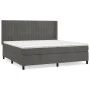 Box spring bed with dark gray velvet mattress 200x200 cm by vidaXL, Beds and slatted bases - Ref: Foro24-3132820, Price: 621,...