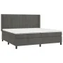 Box spring bed with dark gray velvet mattress 200x200 cm by vidaXL, Beds and slatted bases - Ref: Foro24-3132820, Price: 621,...