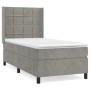 Box spring bed with light gray velvet mattress 90x190 cm by vidaXL, Beds and slatted bases - Ref: Foro24-3132651, Price: 313,...