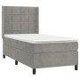 Box spring bed with light gray velvet mattress 90x190 cm by vidaXL, Beds and slatted bases - Ref: Foro24-3132651, Price: 313,...