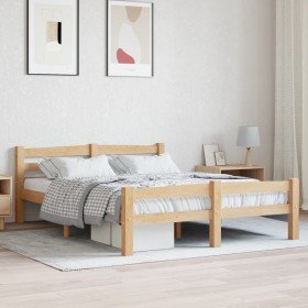 Estructura de cama sin colchón madera maciza de pino 120x200 cm Estructura de cama sin colchón madera maciza de pino 120x200 cm