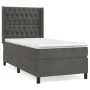Box spring bed with dark gray velvet mattress 100x200 cm by vidaXL, Beds and slatted bases - Ref: Foro24-3132844, Price: 347,...