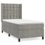 Box spring bed with light gray velvet mattress 90x190 cm by vidaXL, Beds and slatted bases - Ref: Foro24-3132897, Price: 312,...