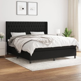 Box spring bed with black fabric mattress 180x200 cm by vidaXL, Beds and slatted bases - Ref: Foro24-3131691, Price: 649,65 €...