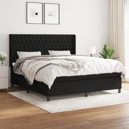 Box spring bed with black fabric mattress 180x200 cm by vidaXL, Beds and slatted bases - Ref: Foro24-3131691, Price: 650,31 €...