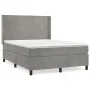 Box spring bed with light gray velvet mattress 140x200 cm by vidaXL, Beds and slatted bases - Ref: Foro24-3132561, Price: 491...