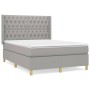 Box spring bed with light gray fabric mattress 140x190 cm by vidaXL, Beds and slatted bases - Ref: Foro24-3132225, Price: 523...