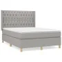 Box spring bed with light gray fabric mattress 140x190 cm by vidaXL, Beds and slatted bases - Ref: Foro24-3132225, Price: 534...
