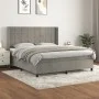 Box spring bed with light gray velvet mattress 180x200 cm by vidaXL, Beds and slatted bases - Ref: Foro24-3132693, Price: 574...